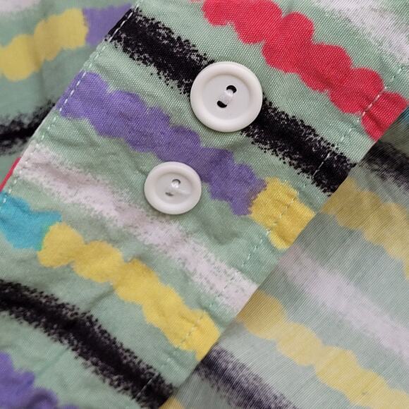 DOCKERS Colorful Stripes Button Shirt Large 24x29 Baggy - Picture 12 of 12